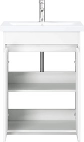vidaXL Σετ Επίπλων Μπάνιου Λευκό 61 x 40 x 84,5 εκ Επεξεργασμένο Ξύλο