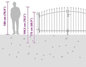 vidaXL Πύλη Κήπου Μαύρο 150 x 400 cm