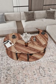 Coffee Table Set Yin Yang 3 70 - Walnut Walnut