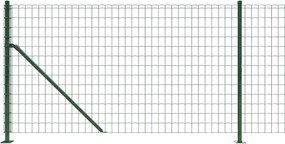 vidaXL Συρματόπλεγμα Περίφραξης Πράσινο 0,8 x 25 μ. με Βάσεις Φλάντζα