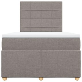 Κρεβάτι Boxspring με Στρώμα Taupe 120x190 εκ. Υφασμάτινο - Μπεζ-Γκρι