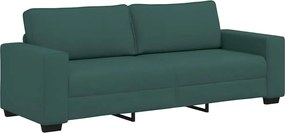 vidaXL Τριθέσιος Καναπές Σκούρο Πράσινο 220x77x82 εκ. Ύφασμα