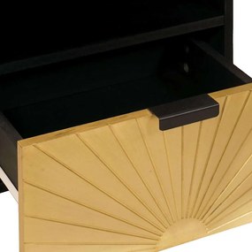 vidaXL Ντουλάπι TV Μαύρο και Χρυσό 70 x 33 x 46 εκ Μασίφ ξύλο μάνγκο