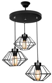 Φωτιστικό τρίφωτο "AVSIN" από μέταλλο σε μαύρο χρώμα Ε27 Φ30Χ73