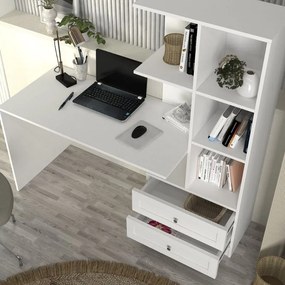 Γραφείο εργασίας Mantra Megapap χρώμα λευκό 150x60x152εκ.