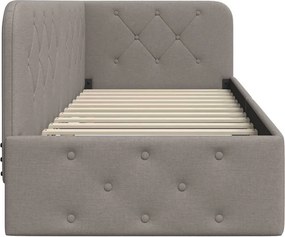 vidaXL Κρεβάτι Γωνίας Taupe 80 x 200 cm ύφασμα