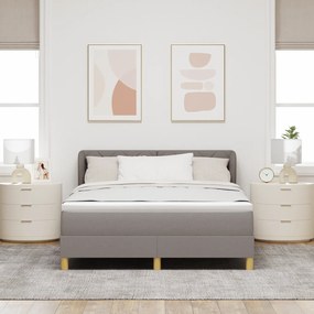 vidaXL Κρεβάτι Ανοιχτού Κουτιού με Στρώμα σε Taupe - 160x200 εκ Ύφασμα