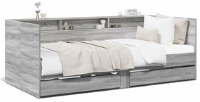 vidaXL Καναπές-Κρεβάτι με Συρτάρια Γκρι Sonoma 75x190 εκ. Επεξ. Ξύλο