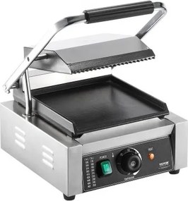 VEVOR Commercial Panini Press Grill Electric Sandwich Maker Griddle Plate 9"x9"
