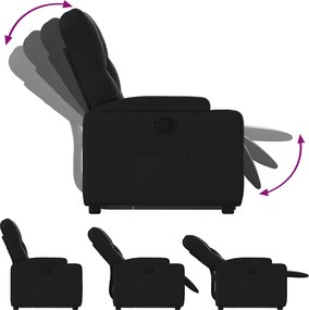 vidaXL Πολυθρόνα Μασάζ Ανακλινόμενη με Ανύψωση Μαύρη Συνθ. Δέρμα