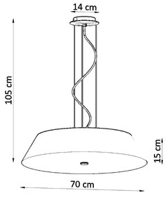 Sollux Κρεμαστό φωτιστικό Vega 5,λευκό,5xE27/60w