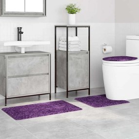 vidaXL Πατάκι μπάνιου 3 pcs Μοβ 50 x 50 cm Πολυπροπυλένιο