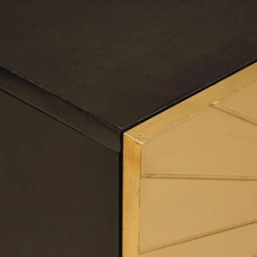 vidaXL Ντουλάπι TV Μαύρο και Χρυσό 105 x 33 x 46 εκ Μασίφ ξύλο μάνγκο