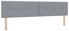 vidaXL Κρεβάτι box spring με στρώμα Ανοιχτό γκρι 200 x 200 cm ύφασμα