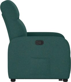 vidaXL Πολυθρόνα Ανακλινόμενη με Ανύψωση Σκούρο Πράσινη Υφασμάτινη