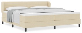 vidaXL Κρεβάτι με Στρώμα Κρέμ 200x200 εκ. Υφασμάτινο