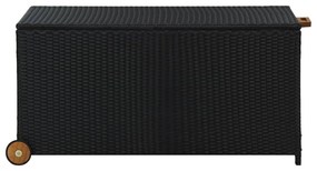 vidaXL Κουτί Αποθήκευσης Κήπου Μαύρο 120x65x61 εκ. Συνθετικό Ρατάν