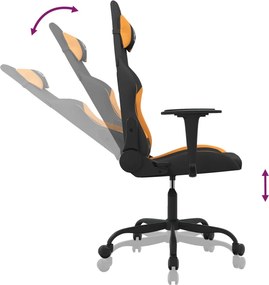 vidaXL Καρέκλα Gaming Μαύρο και πορτοκαλί Υφασμάτινη