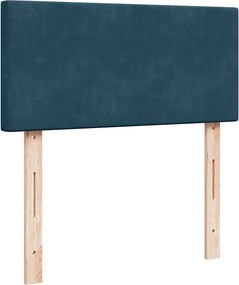 vidaXL Κρεβάτι Boxspring με Στρώμα Μπλε 100x200 εκ. Βελούδινο