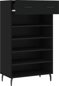 vidaXL Παπουτσοθήκη Μαύρη 60 x 35 x 105 εκ. από Επεξεργασμένο Ξύλο