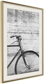 Αφίσα - Bicycle Leaning Against the Wall - 20x30 - Χρυσό - Με πασπαρτού