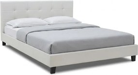 Κρεβάτι Sissy Megapap από τεχνόδερμα χρώμα λευκό 160x200εκ.