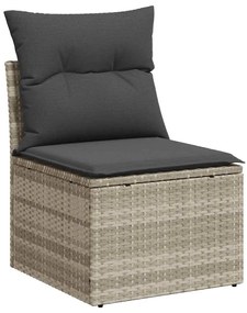 vidaXL Σετ Καναπέ Κήπου 5 pcs Ανοιχτό γκρι 100 x 55 x 73 εκ Πολυ ράταν