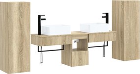 vidaXL Σετ Επίπλων Μπάνιου 5 τμχ. Sonoma Δρυς 33 x 34,5 x 100 εκ