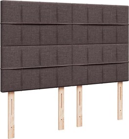 vidaXL Οθωμανικό κρεβάτι με στρώμα Σκούρο καφέ 140x200cm ύφασμα