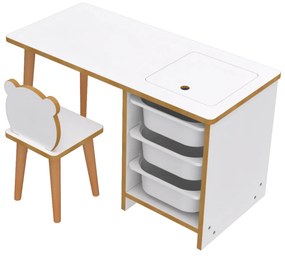 ΣΕΤ ΠΑΙΔΙΚΟΥ ΓΡΑΦΕΙΟΥ STAK HM18222.01 ΜΕΛΑΜΙΝΗ ΣΕ ΛΕΥΚΟ-ΦΥΣΙΚΟ 90x42x50Υεκ. - 0615424 - HM18222.01