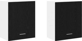 vidaXL Κρεμαστό ντουλάπι με ράφι Lyon 2 pcs Μαύρη Οξυά 50 x 31 x 60 εκ