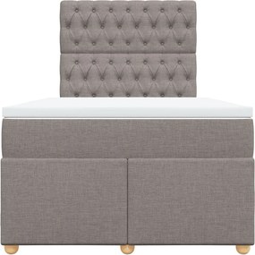 vidaXL Κρεβάτι Boxspring με Στρώμα Taupe 120x190 εκ. Υφασμάτινο