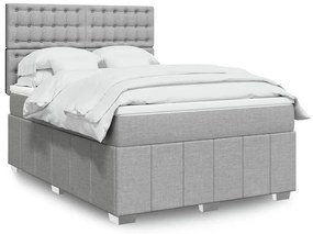 ΚΡΕΒΑΤΙ BOXSPRING ΜΕ ΣΤΡΩΜΑ ΑΝΟΙΧΤΟ ΓΚΡΙ 140X200 ΕΚ. ΥΦΑΣΜΑΤΙΝΟ 3291705