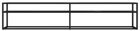 Έπιπλο Τηλεόρασης Λευκό Όψη Μαρμάρου 200x40x40,5εκ Γυαλί Ασφαλ. - Μαύρο