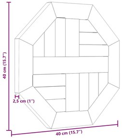 vidaXL Επιφάνεια Τραπεζιού Οκτάγωνη 40x40x2,5 εκ. Μασίφ Ξύλο Teak