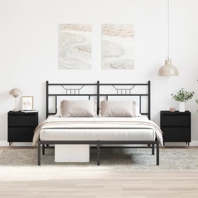 vidaXL Κομοδίνα 2 τεμάχια Μαύρη Δρυς 40x35x50 εκ. Επεξεργασμένο Ξύλο