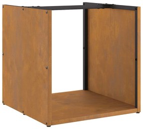 vidaXL Ράφι για καυσόξυλα  40x40x40 cm Ατσάλι σκληρυθέν στον αέρα