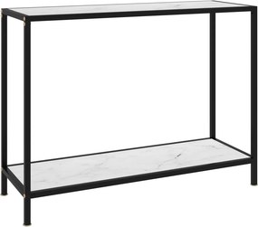 vidaXL Τραπέζι Κονσόλα Λευκό 100 x 35 x 75 εκ. από Ψημένο Γυαλί