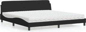 vidaXL Κρεβάτι με Στρώμα Dover Μαύρο 200x200 εκ. Βελούδινο