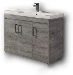 Πάγκος Κρεμαστός SAVINA CEMENT 100 3BSA100CE0HG 99X44X72, Νιπτήρας 100x46 3BSA100CE0HG