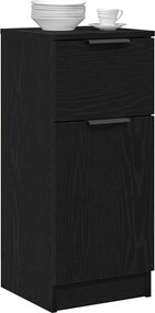 vidaXL Πλαϊνό γραφείο με συρτάρι 2 pcs Μαύρη Οξυά 30 x 30 x 70 εκ.