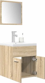 vidaXL Σετ Επίπλων Μπάνιου 3 Τεμαχίων Sonoma Δρυς Επεξεργασμένο Ξύλο