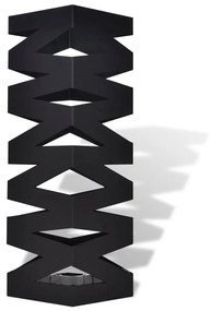 Ομπρελοθήκη Τετράγωνη / Σταντ για Μπαστούνια Μαύρη 48,5 εκ. Ατσάλινη - Μαύρο