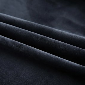 Κουρτίνες Συσκότ. με Γάντζους 2 τεμ. Μαύρες 140x225 εκ. Βελούδο - Μαύρο