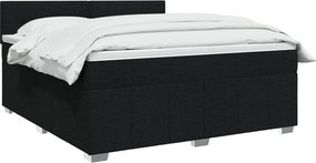 vidaXL Κρεβάτι box spring με στρώμα Μαύρο 180 x 200 cm Ύφασμα