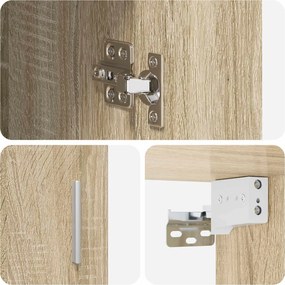 vidaXL Ράφι Τοίχου Επιτοίχιο Sonoma Δρυς 80 x 36 x 80 εκ