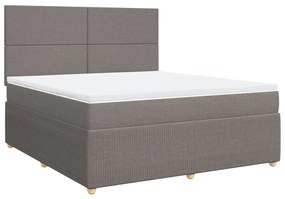 Κρεβάτι Boxspring με Στρώμα Taupe 180x200 εκ. Υφασμάτινο - Μπεζ-Γκρι