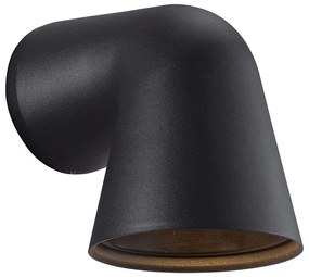 Φωτιστικό Τοίχου Front Single 46801003 17x15,6cm 1xGU10 28W IP44 Black Nordlux Aluminium, Glass