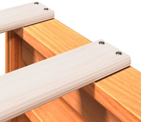 Κρεβάτι Βιβλιοθήκη Χωρίς Στρώμα 135x190 εκ Μασίφ Ξύλο Πεύκου - Καφέ