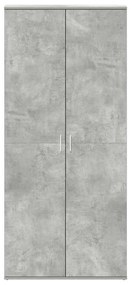 vidaXL Ντουλάπα Παπουτσιών Γκρι 80 x 39 x 180 εκ Επεξεργασμένο ξύλο